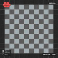 Interlock (Pasco) 50x50 cm · SQ55-103 · Stack Bond - Chess Board with Border