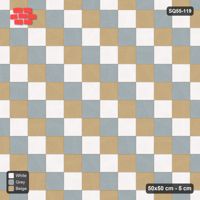 Interlock (Pasco) 50x50 cm · SQ55-119 · Stack Bond - Diagonal Tri-stripes - Kerb Frame