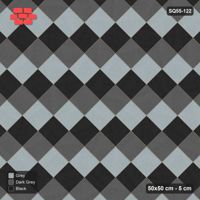 Interlock (Pasco) 50x50 cm · SQ55-122 · 45 Degree Stack - Diagonal Tri-stripes - Kerb Frame