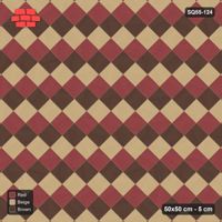 Interlock (Pasco) 50x50 cm · SQ55-124 · 45 Degree Stack - Tri-tone Diagonal Chess