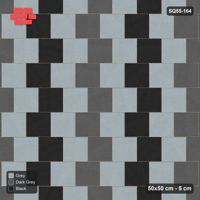 Interlock (Pasco) 50x50 cm · SQ55-164 · Running Bond 1/2 - Two-colour Course Stripes - Kerb Frame