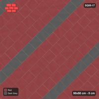 Interlock (Pasco) 50x50 cm · SQ55-17 · 45 Degree Running Bond - Course stripes - Kerb Frame