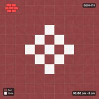 Interlock (Pasco) 50x50 cm · SQ55-174 · Stack Bond - Centre Medallion - Kerb Frame