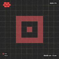 Interlock (Pasco) 50x50 cm · SQ55-176 · Stack Bond - Centre Medallion