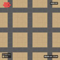 Interlock (Pasco) 50x50 cm · SQ55-187 · Stack Bond - Plaid Lines - Kerb Frame