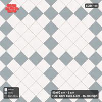 Interlock (Pasco) 50x50 cm · SQ55-198 · 45 Degree Stack - Argyle Diamond Lattice - Kerb Frame