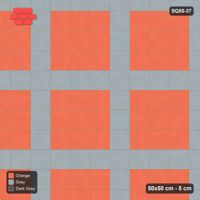 Interlock (Pasco) 50x50 cm · SQ55-37 · Stack Bond - Plaid lines - Kerb Frame