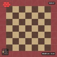 Interlock (Pasco) 50x50 cm · SQ55-97 · Stack Bond - Chess Board with Border