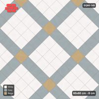 Interlock (Pasco) 60x60 cm · SQ66-149 · Diagonal with Wide Grid Lines with Dots