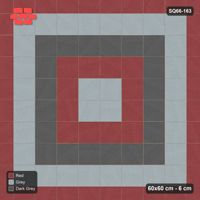 Interlock (Pasco) 60x60 cm · SQ66-163 · Kerb-Framed Concentric Square Rings