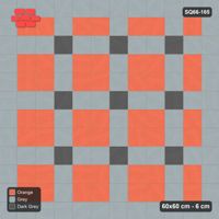 Interlock (Pasco) 60x60 cm · SQ66-165 · Grid Lines with Crossing Dots with Single Slab Border