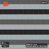 Interlock (Pasco) 60x60 cm · SQ66-229 · Kerb-Framed Quarter-Bond with Tri-Tone Course Stripes