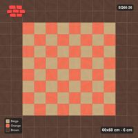 Interlock (Pasco) 60x60 cm · SQ66-26 · Double Slab Border around Checker