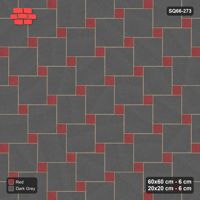 Interlock (Pasco) 60x60 cm · SQ66-273 · Offset Lattice, 20x20 Holes, Solid Slabs, Kerb, 460 cm