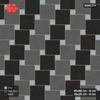 Interlock (Pasco) 60x60 cm · SQ66-274 · Offset Lattice, 20x20 Holes, Row Tones, Mirrored, 400 cm