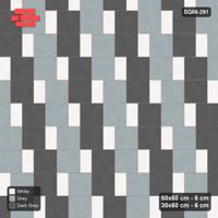 Interlock (Pasco) 60x60 cm · SQ66-291 · Slab Pair + 30x60 Plank Step, Checker, Right, 570 cm