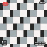 Interlock (Pasco) 60x60 cm · SQ66-295 · Slab Pair + 30x60 Plank Step, Alternating, Right, 600 cm