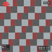 Interlock (Pasco) 60x60 cm · SQ66-302 · Slab Pair + 40x60 Plank Step, Alternating, Right, 480 cm
