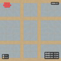Interlock (Pasco) 60x60 cm · SQ66-317 · Panel Grid 3x2, 30 cm Lines, Dark Lines, Panel + Line Edges