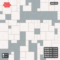 Interlock (Pasco) 60x60 cm · SQ66-352 · Five-Size Ashlar, 140 cm Block, Tonal Blend, Varied, 420 cm