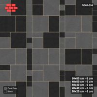 Interlock (Pasco) 60x60 cm · SQ66-354 · Five-Size Ashlar, 120 cm Block, Random Tones, Repeat, Kerb