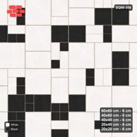 Interlock (Pasco) 60x60 cm · SQ66-356 · Five-Size Ashlar, 100 cm Block, Square Accents, Varied