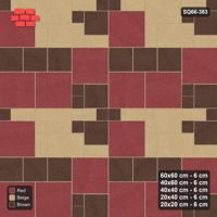 Interlock (Pasco) 60x60 cm · SQ66-363 · Five-Size Ashlar, 180 cm Block, Size Tones, Repeat, 360 cm