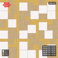 Interlock (Pasco) 60x60 cm · SQ66-365 · Five-Size Ashlar, 140 cm Block, Tiered Tones, Varied, 420 cm
