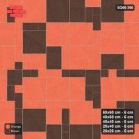 Interlock (Pasco) 60x60 cm · SQ66-366 · Five-Size Ashlar, 200 cm Block, Random Tones, Repeat, 400 cm