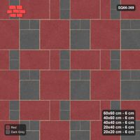 Interlock (Pasco) 60x60 cm · SQ66-369 · Five-Size Ashlar, 100 cm Block, Square Accents, Repeat