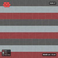 Interlock (Pasco) 60x60 cm · SQ66-37 · Kerb-Framed Tri-Tone Running Bond
