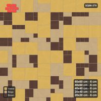 Interlock (Pasco) 60x60 cm · SQ66-370 · Five-Size Ashlar, 120 cm Block, Size Tones, Varied, 600 cm