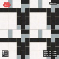 Interlock (Pasco) 60x60 cm · SQ66-383 · Three-Size Ashlar, 210 cm Block, Size Tones, Repeat, Kerb