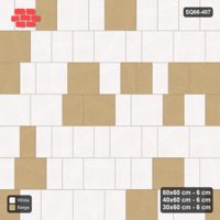Interlock (Pasco) 60x60 cm · SQ66-407 · Roman Course Mix, 60 cm Courses, Tonal Blend, Horizontal