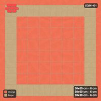 Interlock (Pasco) 60x60 cm · SQ66-431 · Rug, 6x6 Slab Field, Soldier + Bead Borders, Stack Centre