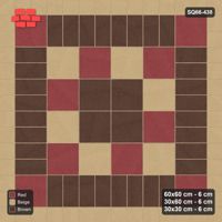 Interlock (Pasco) 60x60 cm · SQ66-438 · Rug, 4x4 Slab Field, Checker Centre, Corner Keys, Medallion