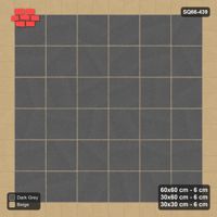 Interlock (Pasco) 60x60 cm · SQ66-439 · Rug, 6x6 Slab Field, Bead + Bead + Soldier Borders, 600 cm