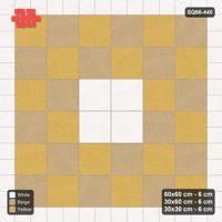 Interlock (Pasco) 60x60 cm · SQ66-440 · Rug, 6x6 Slab Field, Checker Centre, Corner Keys, 600 cm