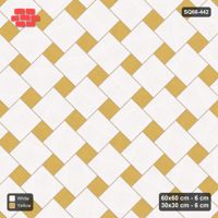 Interlock (Pasco) 60x60 cm · SQ66-442 · 45 Degree Lattice in Kerb, Solid Slabs, Mirrored, Kerb