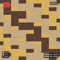 Interlock (Pasco) 60x60 cm · SQ66-458 · Diagonal Colour Bands, Slab-Step, 150 cm Bands, 480 cm