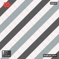 Interlock (Pasco) 60x60 cm · SQ66-85 · Diagonal with Tri-Tone Course Stripes