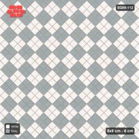Interlock (Pasco) 8x8 cm · SQ88-112 · Diagonal Stack Bond Checkerboard 2-Cobble Squares in Kerb Frame