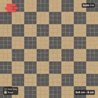 Interlock (Pasco) 8x8 cm · SQ88-114 · Stack Bond Checkerboard 3-Cobble Squares in Kerb Frame