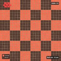 Interlock (Pasco) 8x8 cm · SQ88-119 · Stack Bond Checkerboard 4-Cobble Squares in Kerb Frame