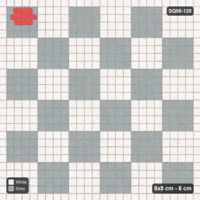 Interlock (Pasco) 8x8 cm · SQ88-120 · Stack Bond Checkerboard 4-Cobble Squares in Single Cobble Border