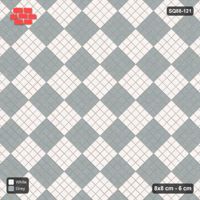 Interlock (Pasco) 8x8 cm · SQ88-121 · Diagonal Stack Bond Checkerboard 4-Cobble Squares