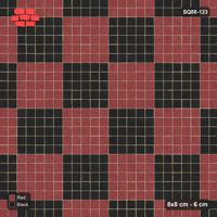 Interlock (Pasco) 8x8 cm · SQ88-123 · Stack Bond Checkerboard 5-Cobble Squares in Kerb Frame