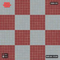 Interlock (Pasco) 8x8 cm · SQ88-125 · Stack Bond Checkerboard 6-Cobble Squares