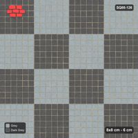 Interlock (Pasco) 8x8 cm · SQ88-126 · Stack Bond Checkerboard 6-Cobble Squares in Kerb Frame