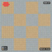 Interlock (Pasco) 8x8 cm · SQ88-127 · Stack Bond Checkerboard 6-Cobble Squares in Single Cobble Border